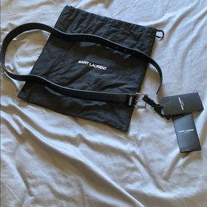 Saint Laurent Men’s black leather belt (size 85)